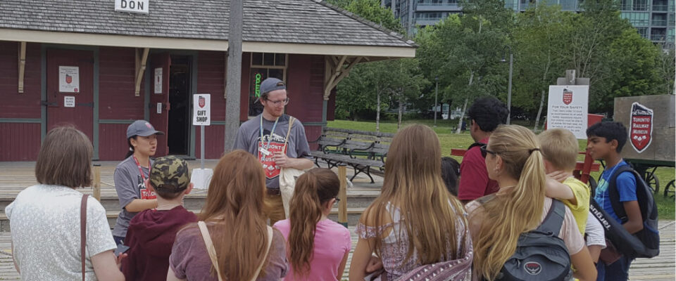 A group tour of Roundhouse Park