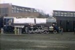 The royal train locomotive at John Street Roundhouse during the royal tour